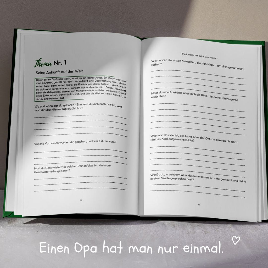 Geführtes Tagebuch - Opa, erzähl mir deine Geschichte