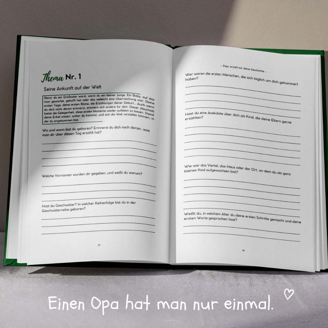 Geführtes Tagebuch - Opa, erzähl mir deine Geschichte