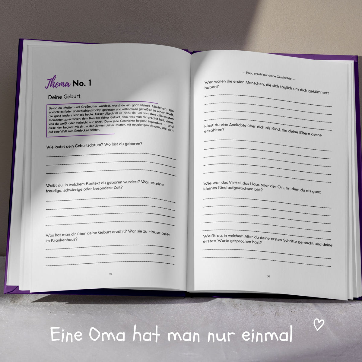 Geführtes Journal - Oma, erzähl mir deine Geschichte